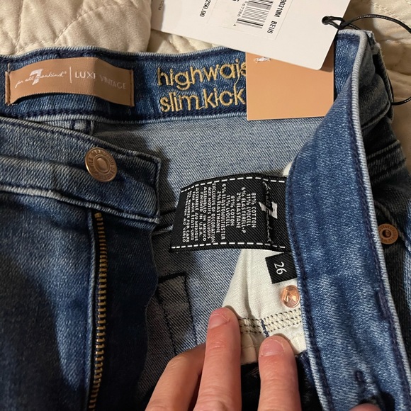 7FAM Luxe Vintage Sequin Hem Flare Jean - Picture 5 of 5